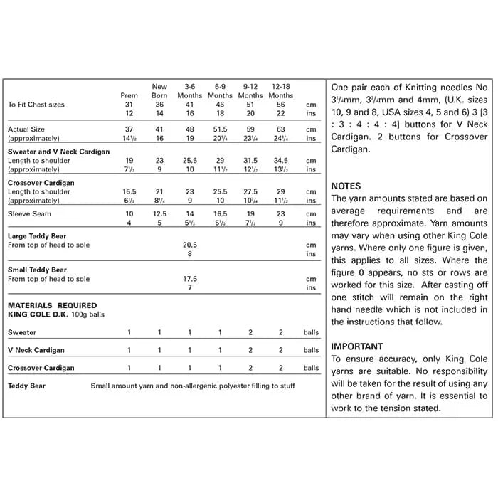 2768 - DK Sweaters, Cardigans and Teddy Bear