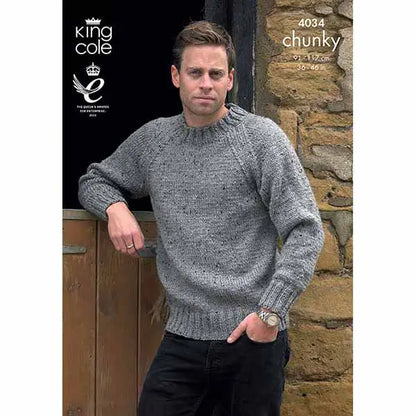 4034 - Men's Raglan jumper and Cardigan - Chunky