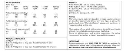 5711 - Mens' Cardigan and Sweater - DK