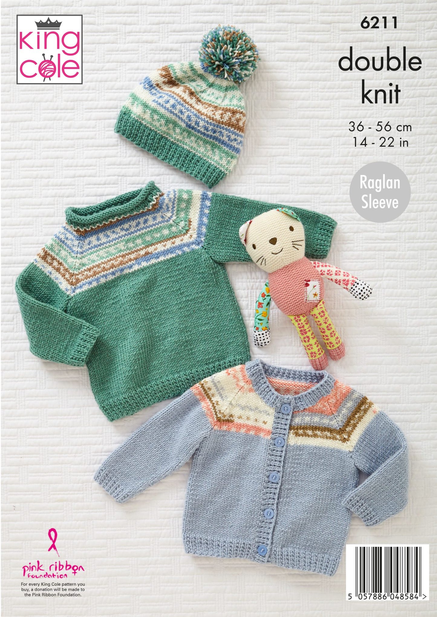 6211 - DK Cardigan, Sweater, Matinee Coat and Hat
