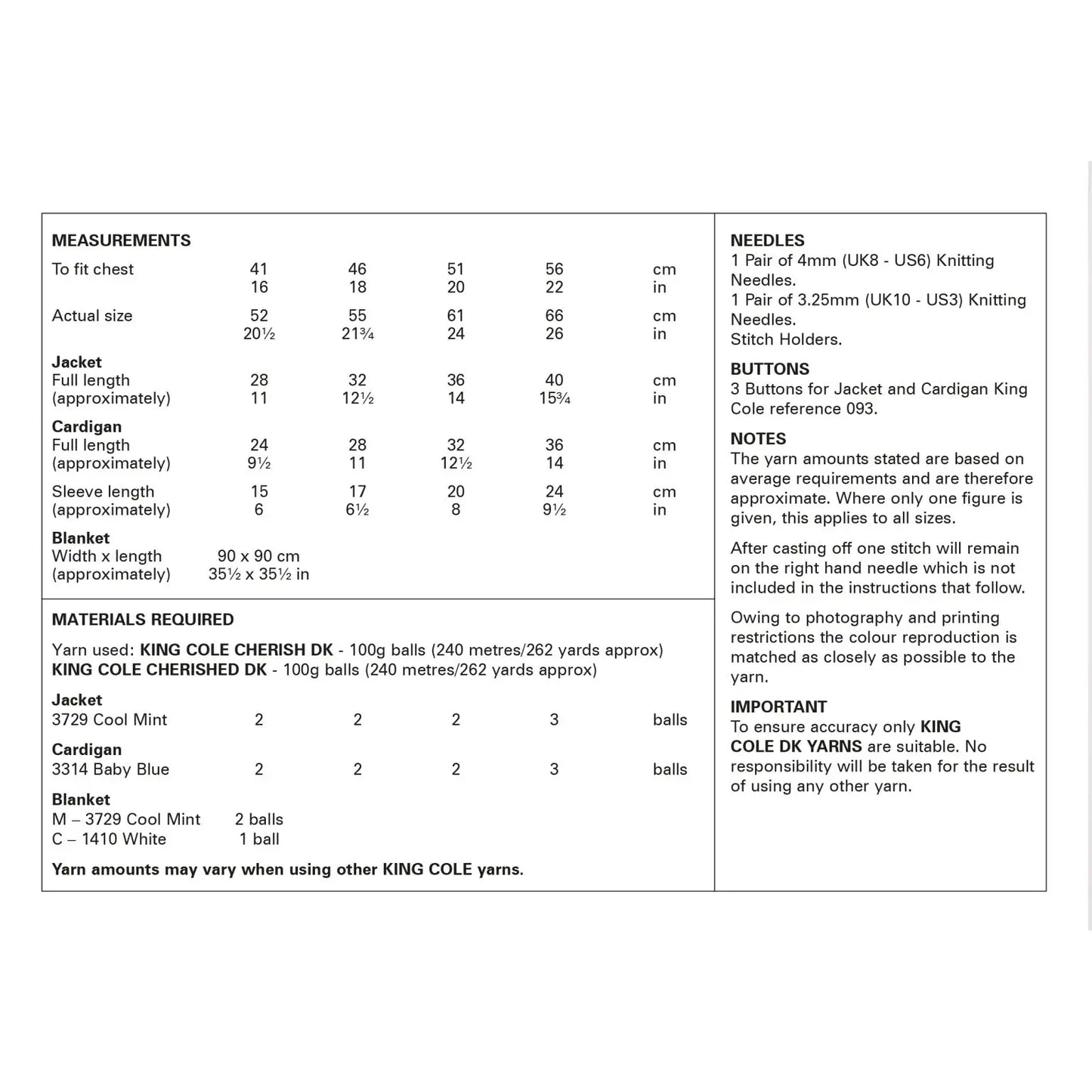 6288 - DK Jacket, Cardigan and Blanket