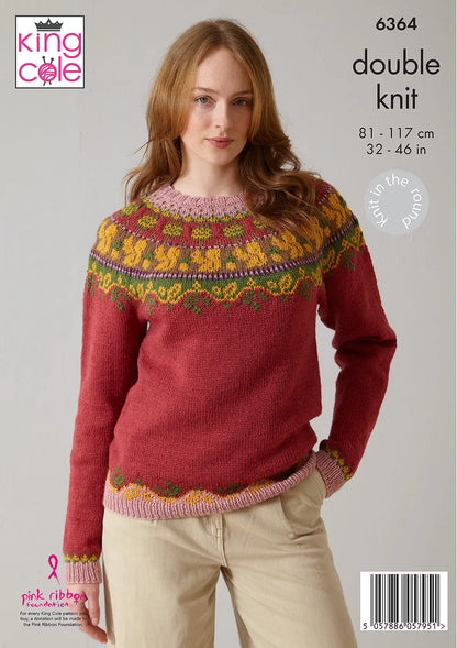 6364 - Fairisle Sweater and Tank Top - DK