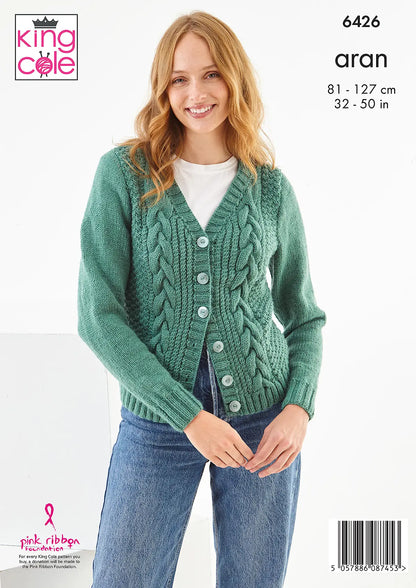 6426 - Waistcoat and Cardigan - Aran