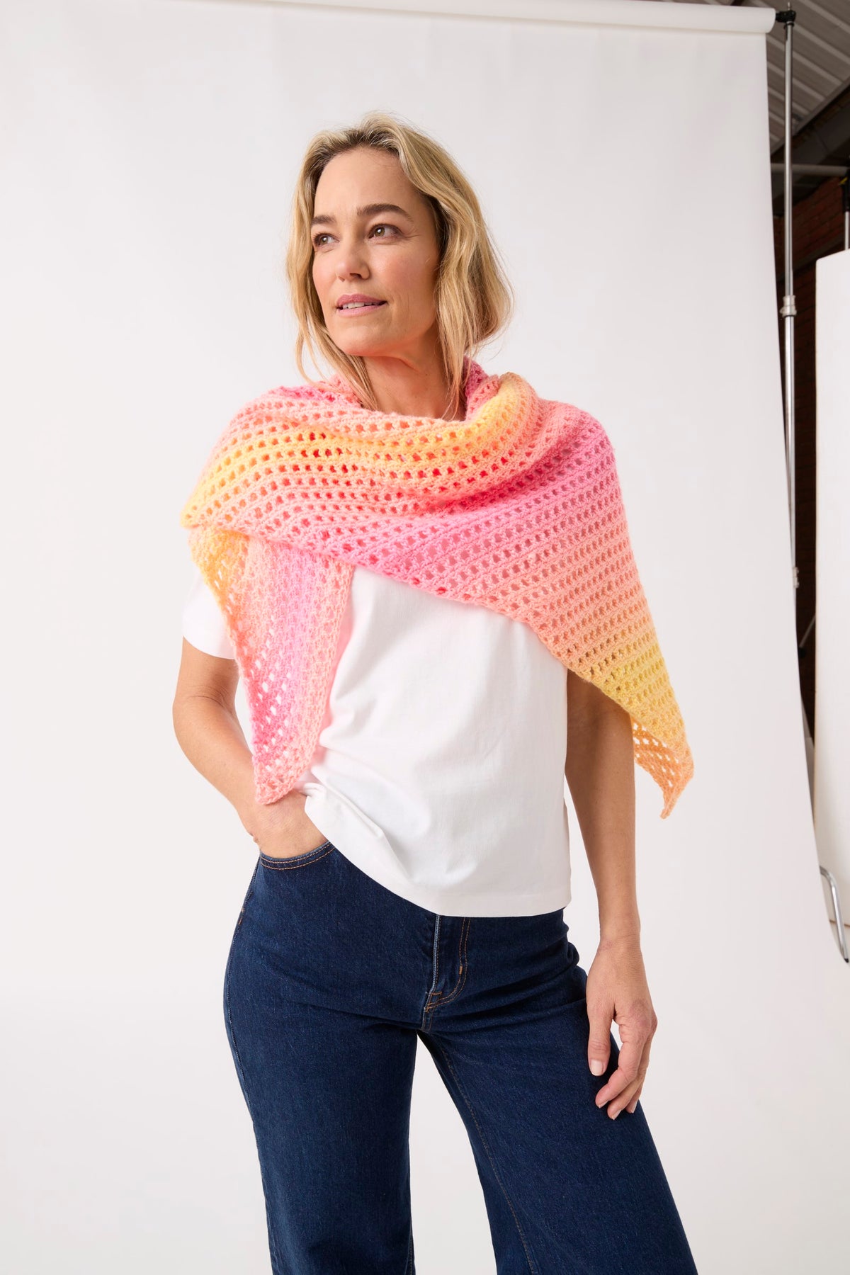 Sirdar Crochet Shawl 10846 - Jewelspun Ombre Aran