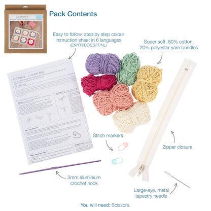Granny Square Bag with Zip Crochet Kit