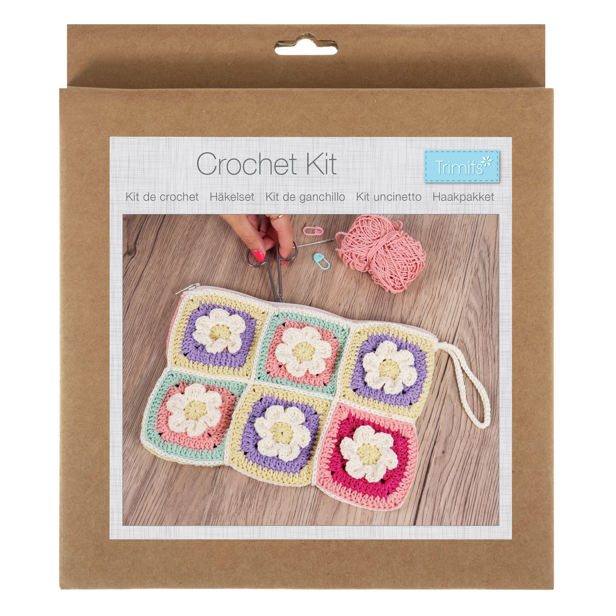 Granny Square Bag with Zip Crochet Kit