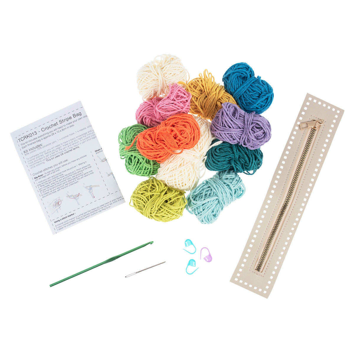Stripe Bag with Zip Crochet Kit