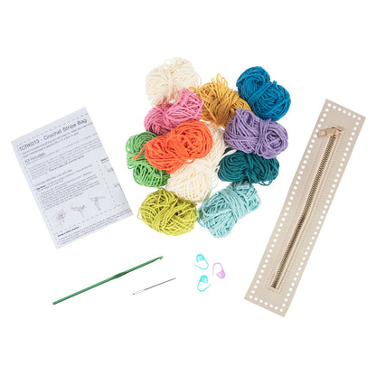 Stripe Bag with Zip Crochet Kit