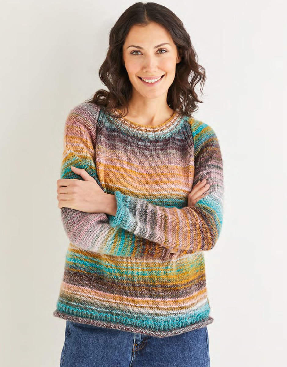 Sirdar - 10140 - Crew Neck Raglan Sweater