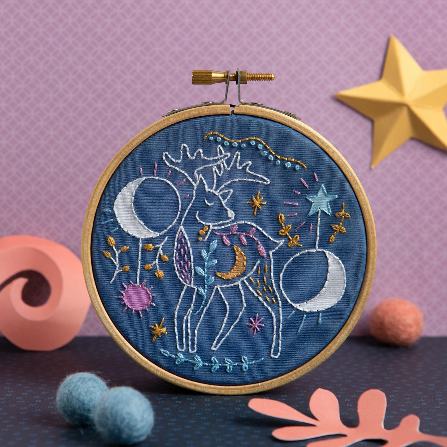 Hawthorn Handmade - Celestial mini embroidery kit for beginners