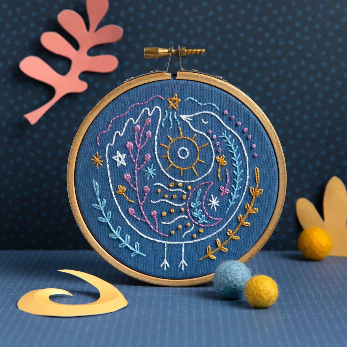 Hawthorn Handmade - Celestial mini embroidery kit for beginners