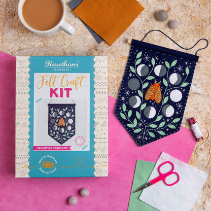 Hawthorn Handmade - Celestial Pennant Felt Craft Kit for Beginners