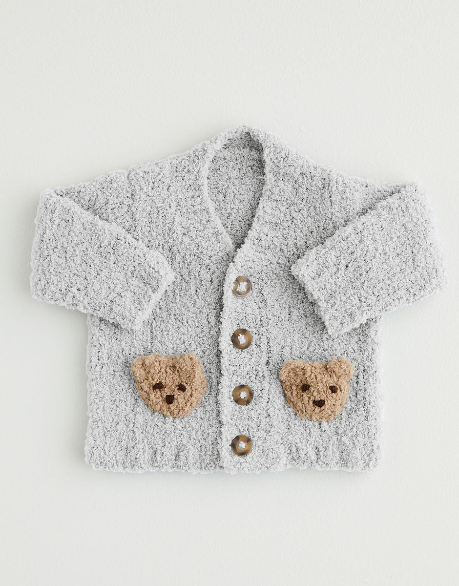 Sirdar - Teddy Bear Cardigans in Sirdar Snuggly Snowflake - 5404