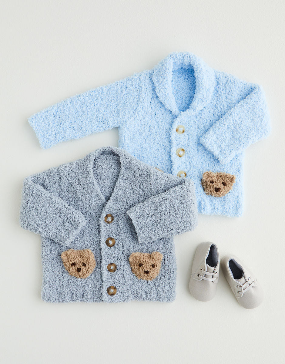 Sirdar - Teddy Bear Cardigans in Sirdar Snuggly Snowflake - 5404