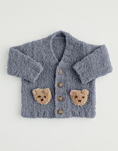 Sirdar - Teddy Bear Cardigans in Sirdar Snuggly Snowflake - 5404