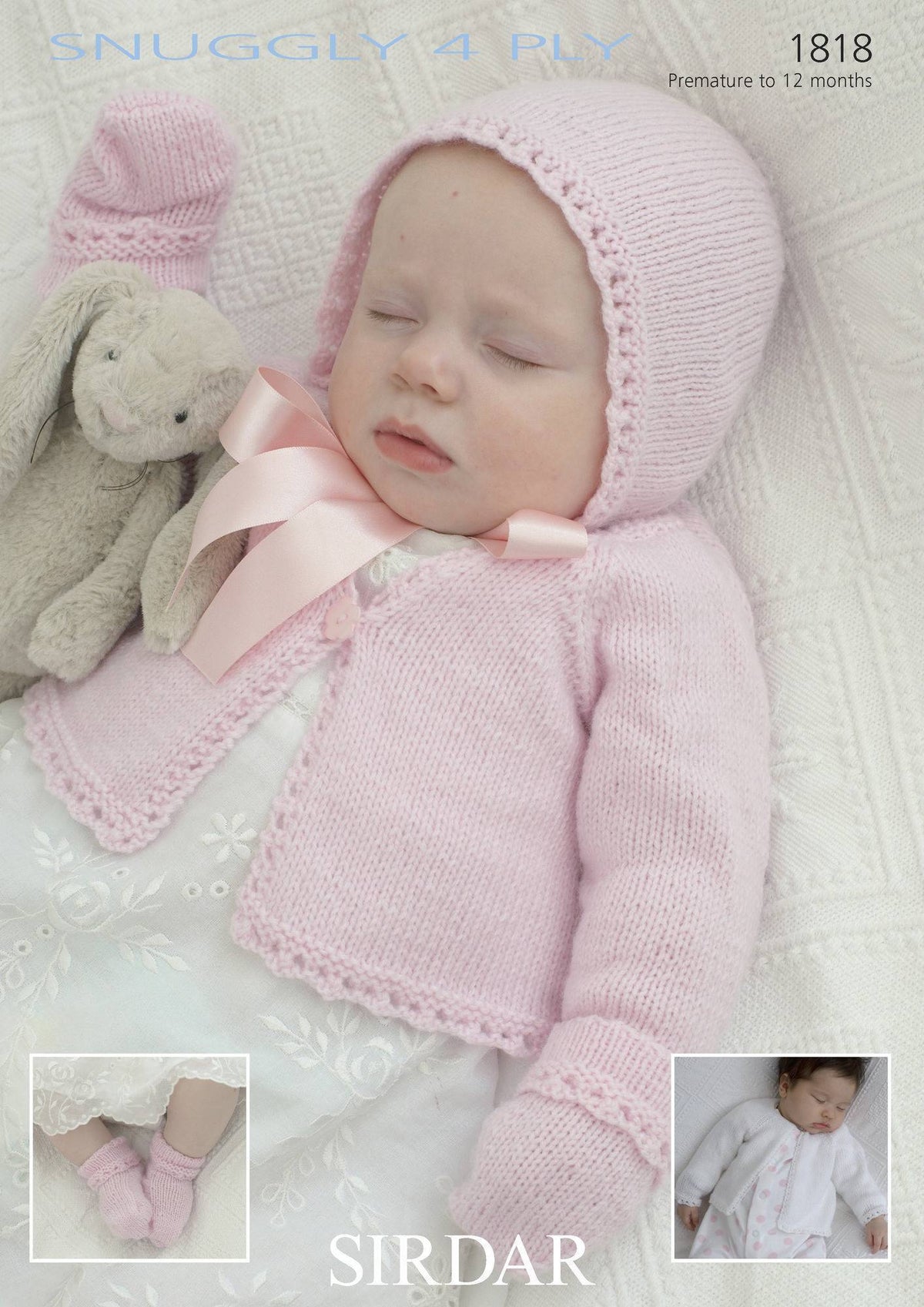 Sirdar Snuggly 4 ply Knitting Pattern 1818 Cardigans, Bonnet, Mittens & Booties