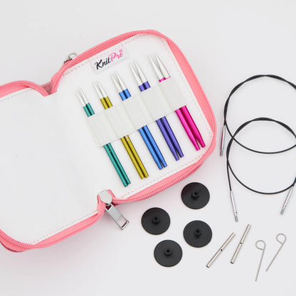 KnitPro Zing 10cm/4" Starter Interchangeable Needle Set - 5 Sizes 3.0 – 5.00mm