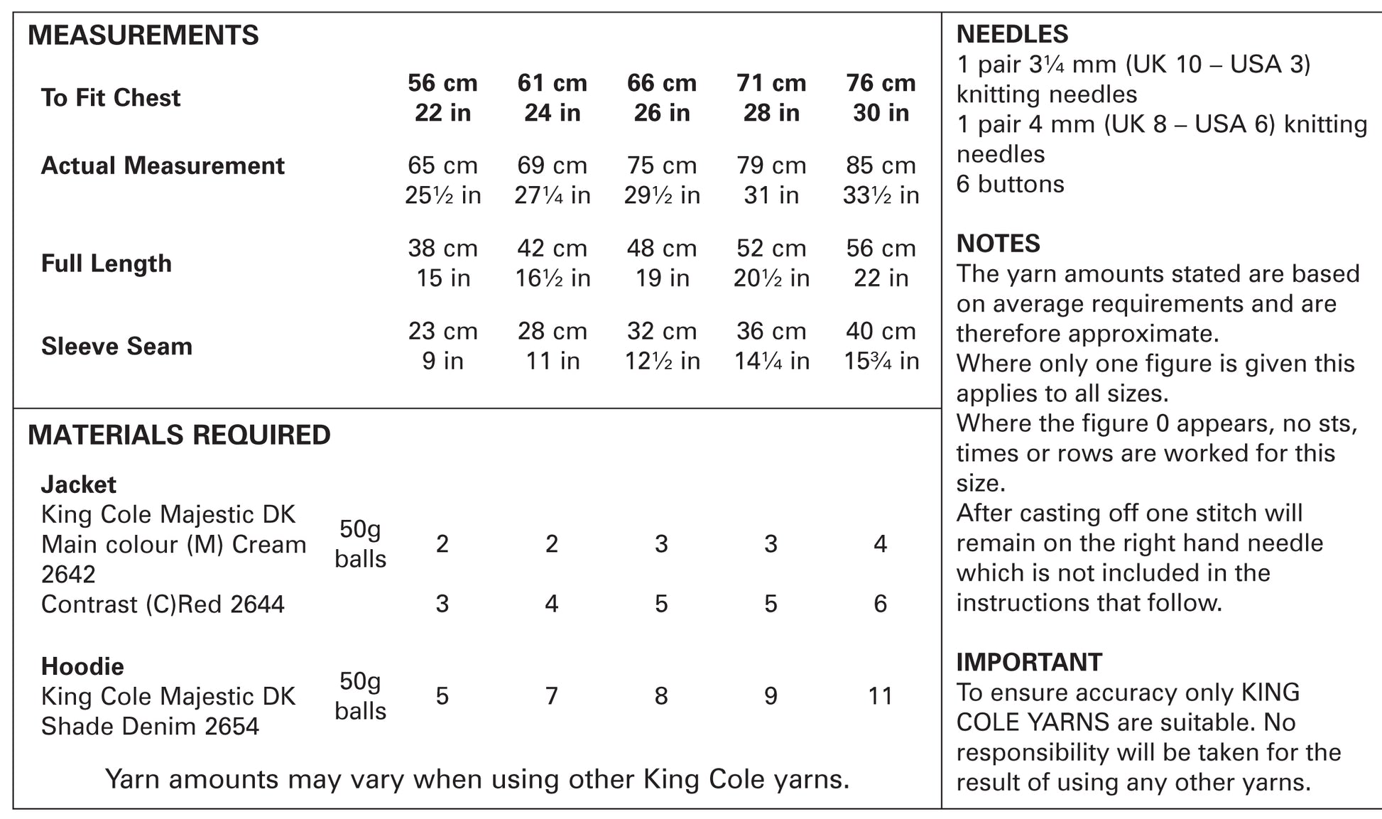 size guide