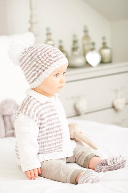 Little Stripey Jacket, Hat & Moccasins