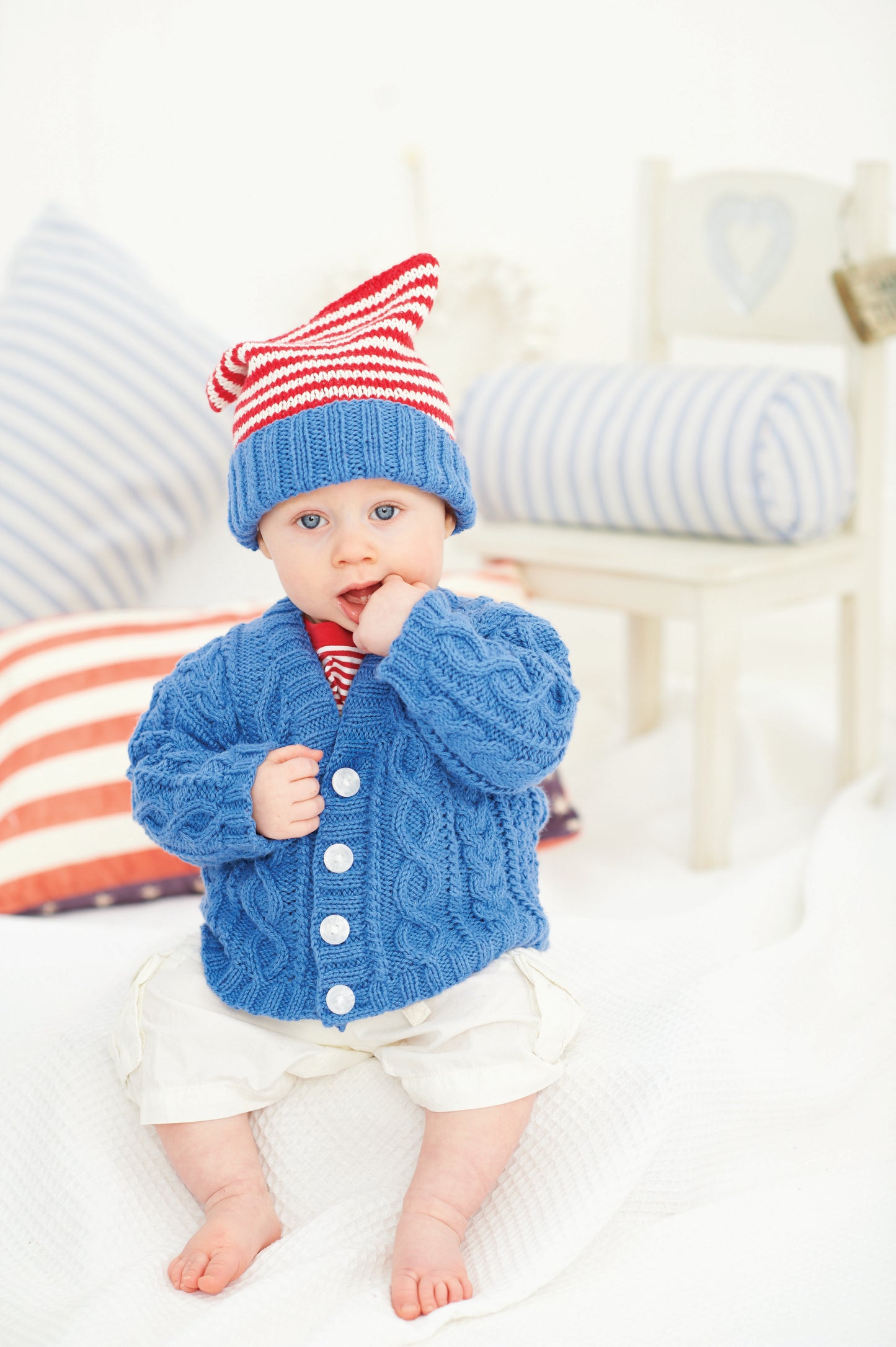 Little Seaside Cardie & Little Stripy Hat